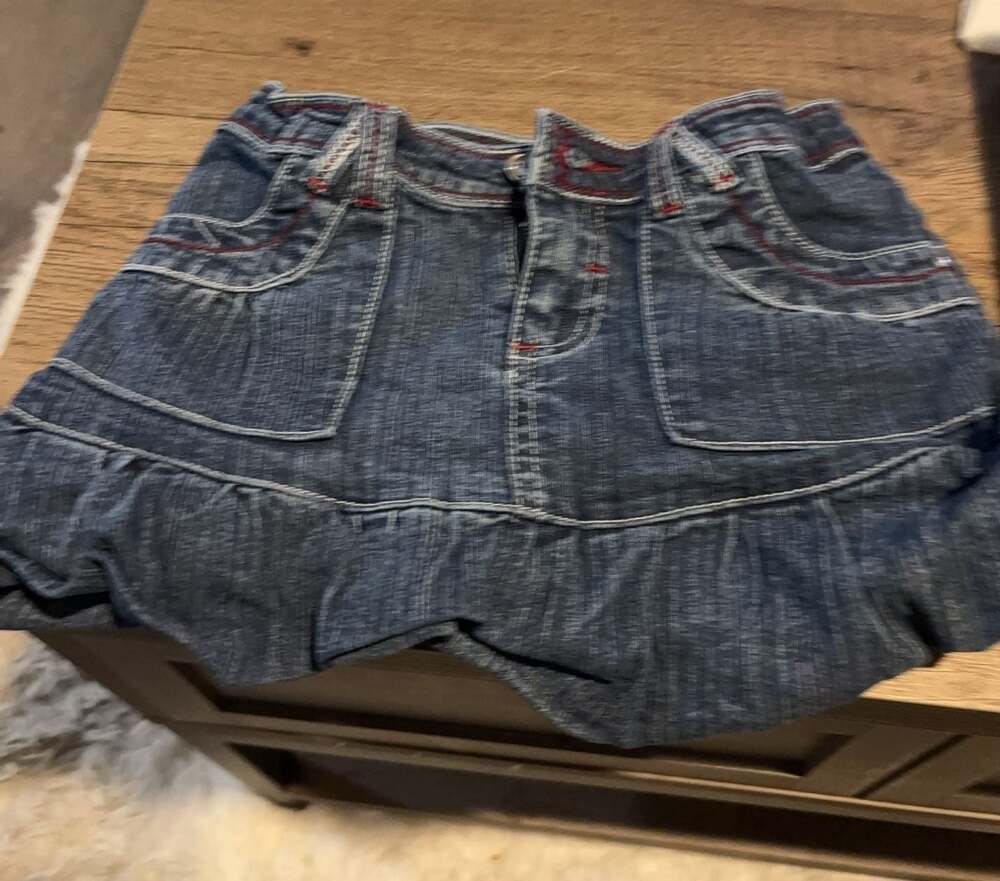 Toast Kids Denim Ruffle Mini Skirt size 4